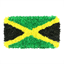 A hand-crafted Jamaican flag illusion, styled with a painterly sense of texture, unfolds as a living mural in the heart of Canonbury. The image centers on a white field where thousands of crumpled, tiny pieces-tissue paper, fabric scraps, and other soft remnants-are pressed into a three-dimensional mosaic. A radiant gold saltire cuts diagonally across the composition, its edges molecularly jagged yet unmistakable, dividing the flag into two lush green triangles at the top and bottom and two steep, dark black triangles on the left and right. The surface glints with variable light-matte crinkles catching the sun, then shadow retreating into the indentations-creating a tactile rhythm that invites the viewer to lean in as if to feel the grain of Jamaica's climate and culture. The arrangement exudes a sense of resilience and communal pride, and it could easily accompany a piece on Jamaica's art scene, heritage, or contemporary craft. It feels deeply rooted in place: imagine it alongside Canonbury's leafy squares, tucked near the bustle of Islington's Angel and Upper Street, with subtle nods to local markets and studios. This interpretation remains faithful to the colours and diagonal saltire, while celebrating handmade artistry and the story of a people, ready for delivery to homes or events across Canonbury and nearby communities.