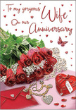 This anniversary card design captures the feeling of a lovingly prepared surprise waiting on a polished table in Canonbury, illuminated by a gentle, natural glow. The focal point is a lush grouping of red roses, their velvety petals rich and full, layered in intricate spirals that almost invite a fingertip to trace their curves. The blossoms are surrounded by fresh green foliage, the leaves glossy and crisp as if they have just been arranged by a skilled local florist near Canonbury station. Resting close by is a neatly folded envelope, suggesting a handwritten note tucked inside, alongside a small heart-shaped keepsake box and a delicate item of jewellery whose subtle shine adds an air of quiet luxury. Sprinkled around these central pieces are tiny red hearts, some shimmering slightly, and a single butterfly motif that seems to drift softly across the card, adding lightness and a hint of daydream. The background is softly luminous, with pale tones that let the reds and greens glow without harsh contrast, evoking the calm serenity of a late afternoon spent together at home. The card's scripted message, though not clearly readable, flows in gentle, looping letters, echoing the rhythms of long, shared conversations and promises kept. Every object feels intentionally placed, like cherished items laid out before an anniversary dinner at a favourite Canonbury restaurant. The whole scene speaks of enduring affection, thoughtful gestures, and the quiet joy of celebrating another year side by side, with roses as radiant as the memories they represent.